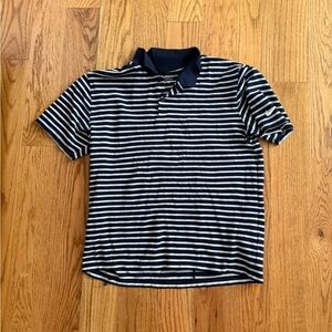 Nike Blue and White Striped Polo Shirt